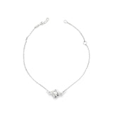 Mother of Pearl Clover Trace Link Bracelet White Gold