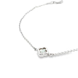 Mother of Pearl Clover Trace Link Bracelet White Gold