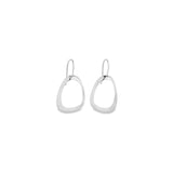 Open Ovoid Drop Earrings Sterling Silver