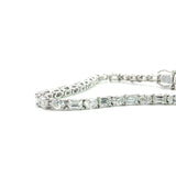 Oval and Emerald Cut Diamond Tennis Bracelet in 18ct White Gold (5.74ct)