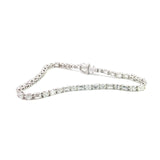 Oval and Emerald Cut Diamond Tennis Bracelet in 18ct White Gold (5.74ct)