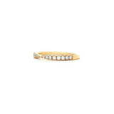 Tapered diamond band in yellow gold