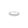 18ct white gold domed ring with three rows of round brilliant cut diamonds totalling 0.75ct.