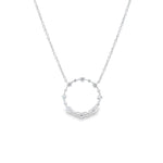 18ct white gold diamond Circle of Life necklet with open circle and bead detailing.