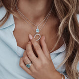 18ct white gold diamond Circle of Life pendant with claw-set open circle design.