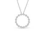 18ct white gold diamond Circle of Life pendant with claw-set open circle design.