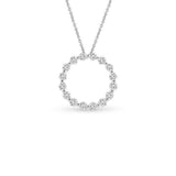 18ct white gold diamond Circle of Life pendant with claw-set open circle design.