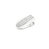 18ct white gold wave-design pavé diamond ring.