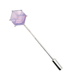 18ct white gold lavender amethyst hexagon lapel pin with six claw setting.