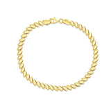 9ct yellow gold bracelet with angled marquise-shaped links and lobster clasp.
