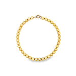 Yellow gold bracelet featuring polished 5mm ball links and a bolt ring clasp.