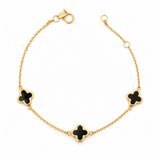 Black Clover Trace Link Bracelet Yellow Gold