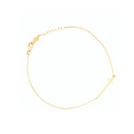 18ct yellow gold fine trace link bracelet featuring a horizontal diamond-set cross with 18 round brilliant cut diamonds and parrot clasp.