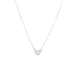 18ct yellow gold tab-set diamond necklet on fine oval facetted chain.