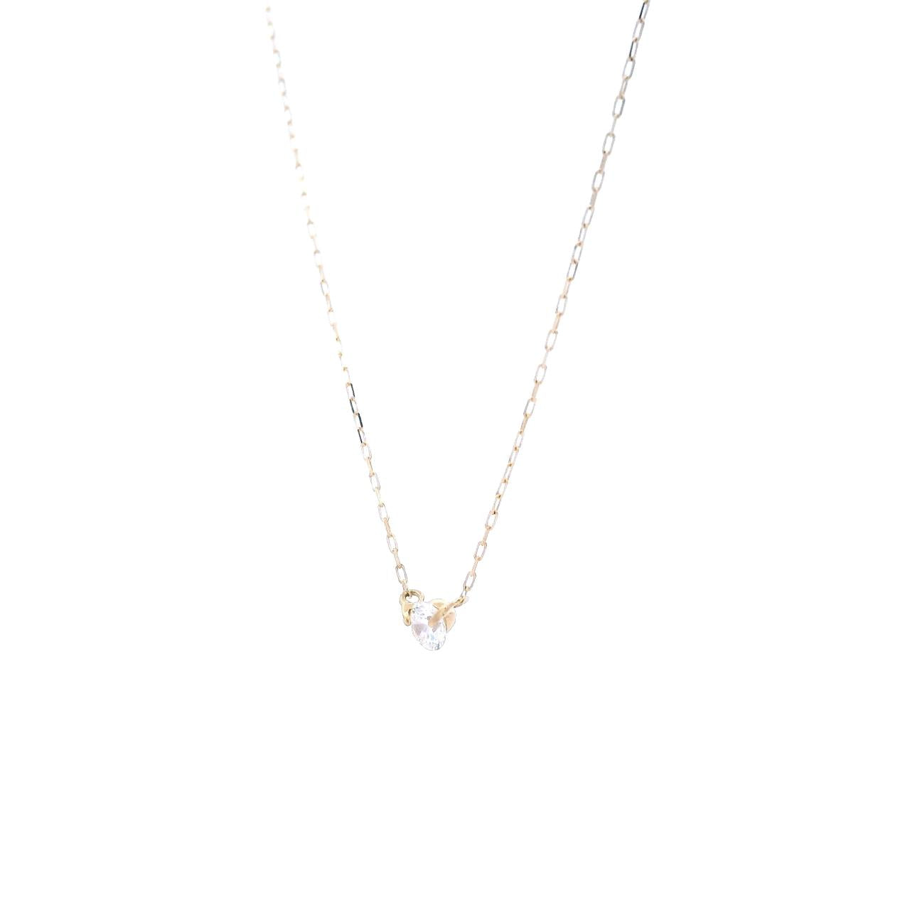 18ct yellow gold tab-set diamond necklet on fine oval facetted chain.