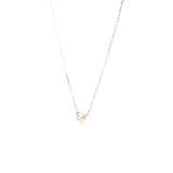 18ct yellow gold tab-set diamond necklet on fine oval facetted chain.