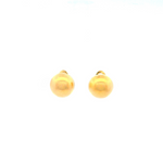 9ct yellow gold domed half-ball clip-on earrings featuring a polished 14.20mm design with secure clip-on fittings.