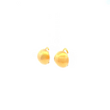9ct yellow gold domed half-ball clip-on earrings featuring a polished 14.20mm design with secure clip-on fittings.