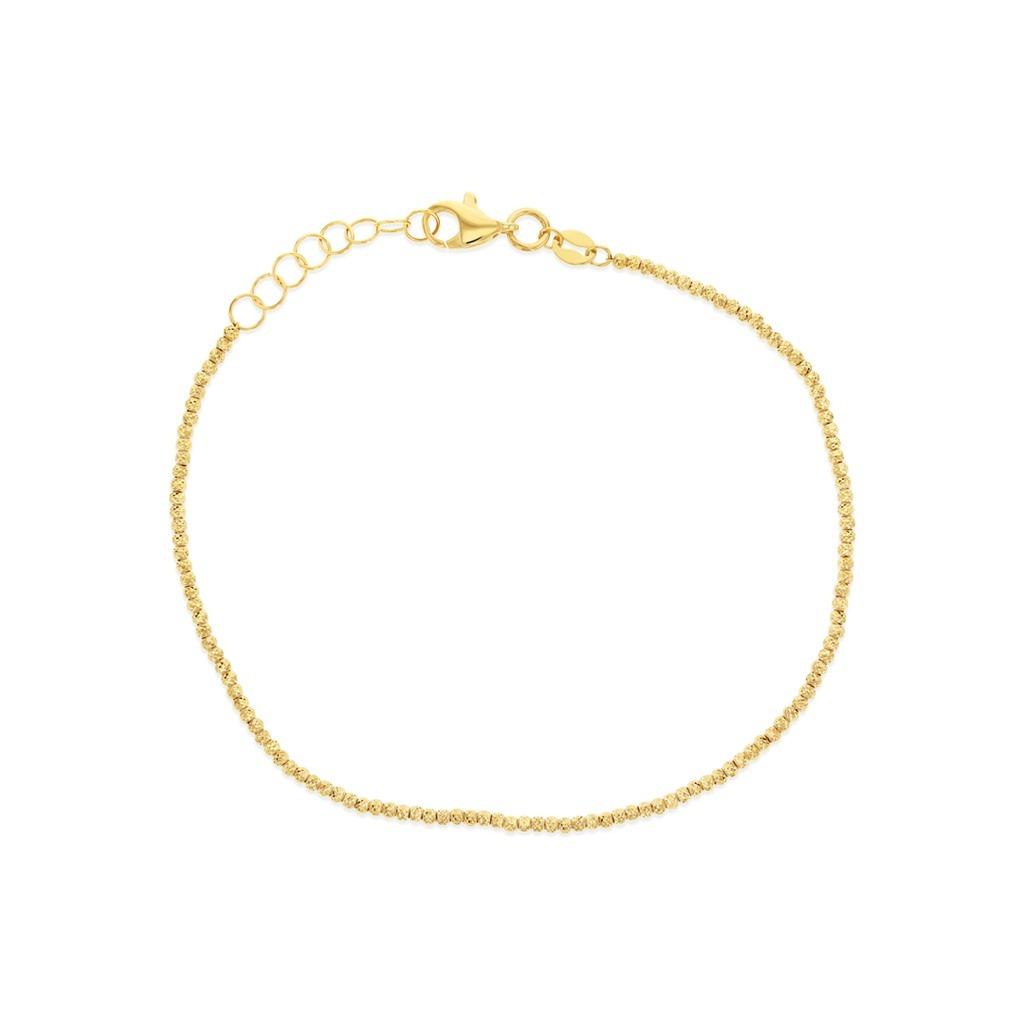 Yellow gold bracelet featuring facetted diamond-cut beads with a secure parrot clasp.