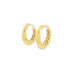 9ct yellow gold graduated puff huggie earrings.