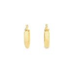 18ct yellow gold hoop earrings featuring a polished 10 x 4.70mm rounded design with secure clip fittings.