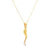 9ct yellow gold 27.50mm Corni horn of plenty pendant with polished tapered design.