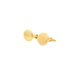 9ct yellow gold oval cufflinks with flat profile and bevelled edges.