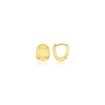 9ct yellow gold puffed cuff huggie earrings with polished curved finish.