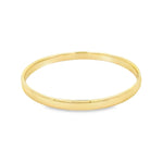 9ct yellow gold 6mm silver filled golf bangle with rounded polished profile.