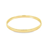 9ct yellow gold 6mm silver filled golf bangle with rounded polished profile.