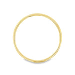 Yellow gold silver filled golf style bangle with polished finish.