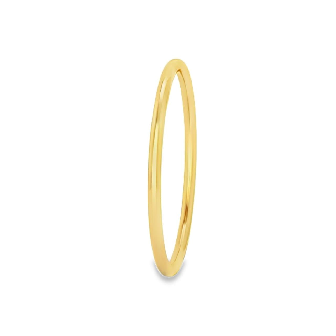 Yellow gold silver filled golf style bangle with polished finish.