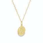 9ct yellow gold St Christopher charm with traditional engraved design.