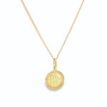 18ct yellow gold St Christopher religious medallion with engraved inscription and oval bale.
