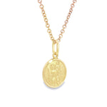 18ct yellow gold St Christopher round religious charm.