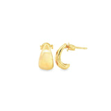 9ct yellow gold tapered puff cuff stud earrings with polished domed design.