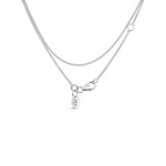 18ct white gold 1.0mm trace link chain adjustable 45cm with parrot clasp