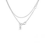 18ct white gold 1.0mm trace link chain adjustable 45cm with parrot clasp