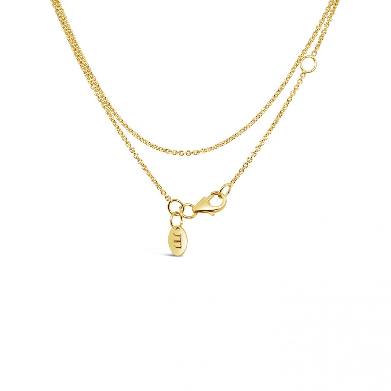 18ct yellow gold 1.0mm trace link chain adjustable 45cm with parrot clasp