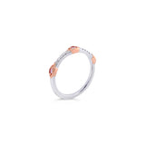 18ct white and rose gold ring featuring Argyle pink and white diamonds totalling 0.12ct in alternating marquise bead and row claw settings.