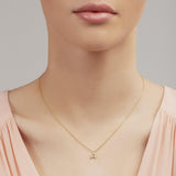 Diamond Initial Necklace Yellow Gold