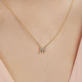 Diamond Initial Necklace Yellow Gold