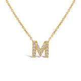 Diamond Initial Necklace Yellow Gold