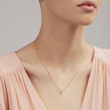 Diamond Initial Necklace Yellow Gold