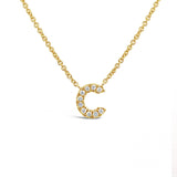 Diamond Initial Necklace Yellow Gold