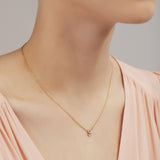 Diamond Initial Necklace Yellow Gold