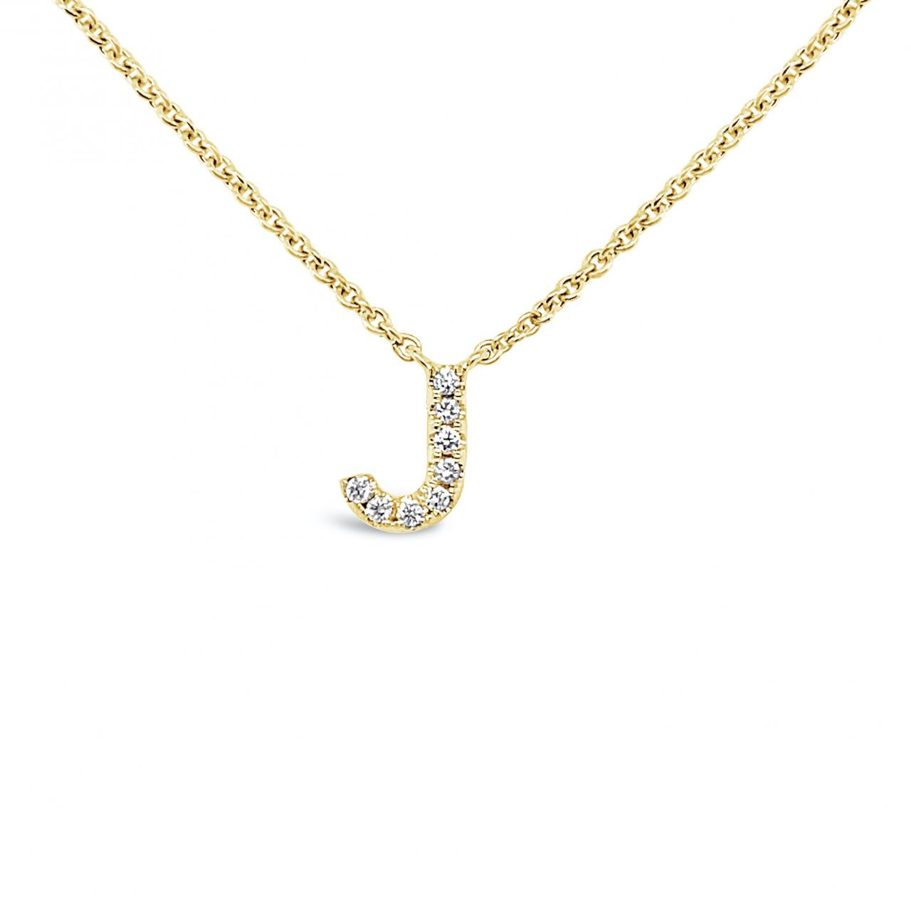 Diamond Initial Necklace Yellow Gold