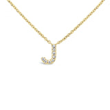 Diamond Initial Necklace Yellow Gold