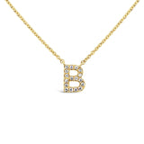 Diamond Initial Necklace Yellow Gold