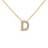 Diamond Initial Necklace Yellow Gold